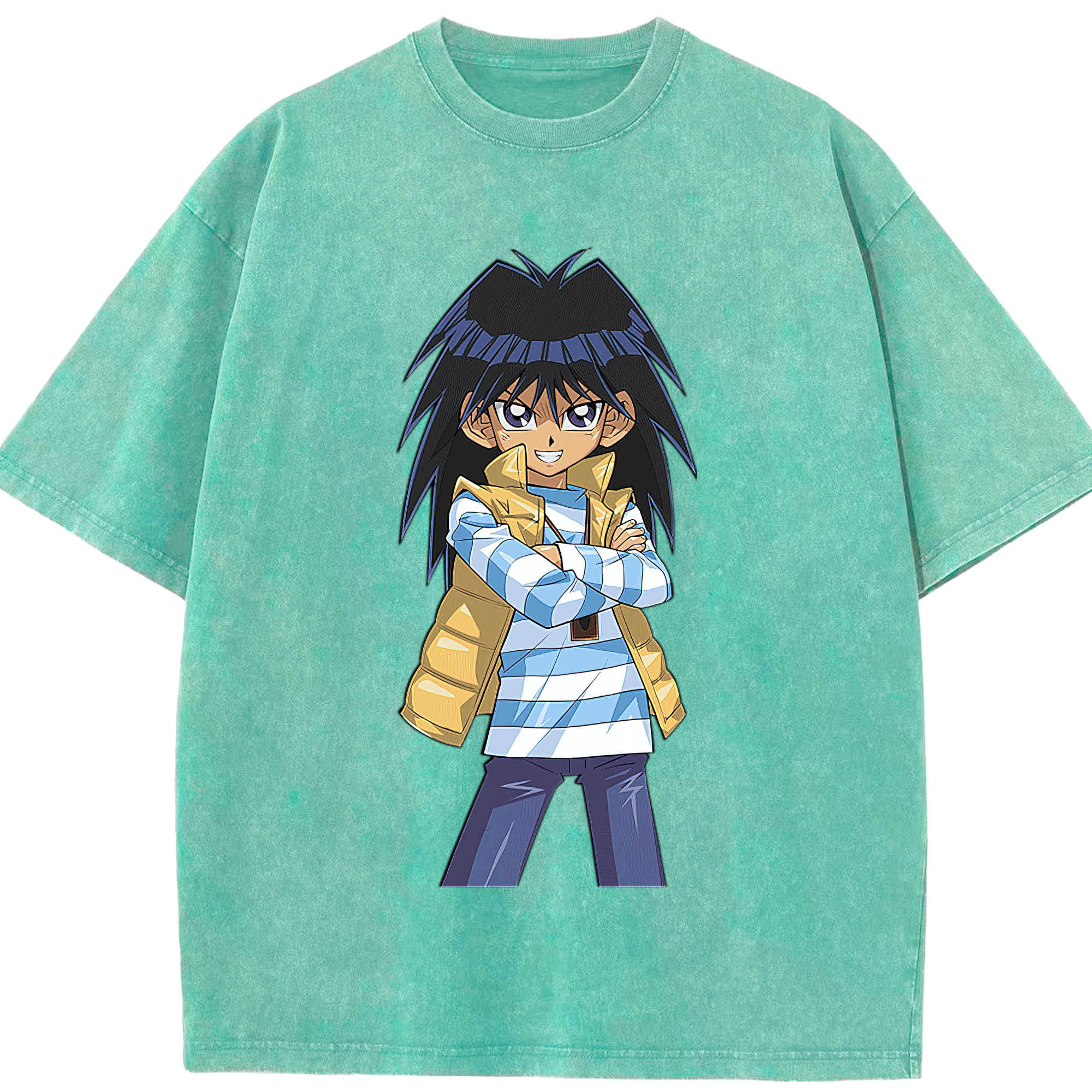 （画像用） 遊☆戯☆王 Yu-Gi-Oh! 綿100% ヴィンテージ風 半袖Tシャツ（フロントプリント）